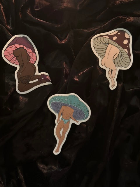 Femme Fungi Sticker Set (3 Stickers)